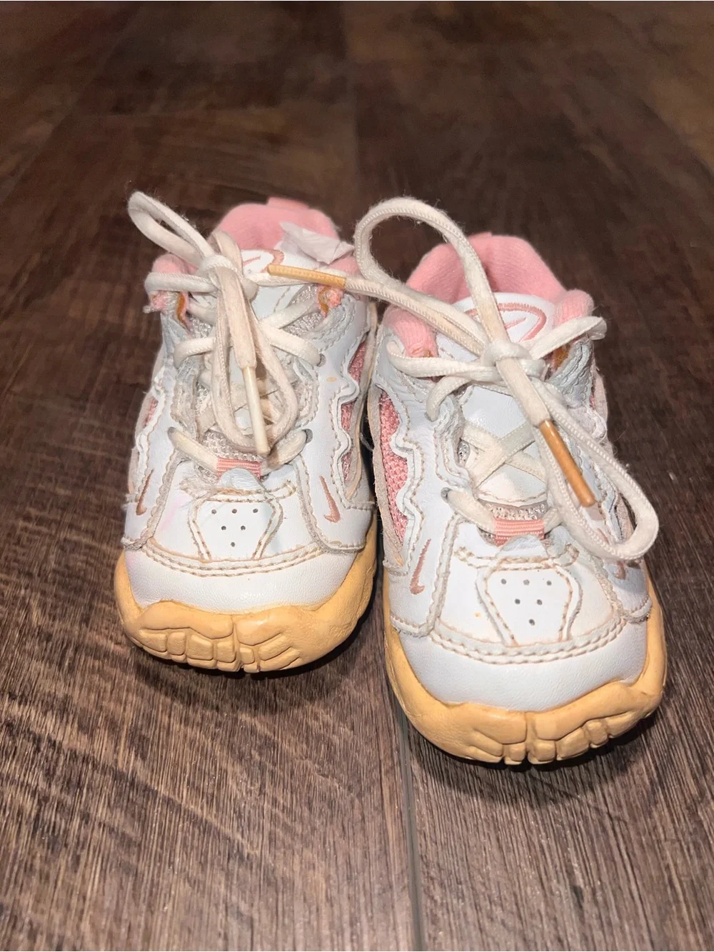 Vintage Nike Kids White, Pink & Peach Sneakers